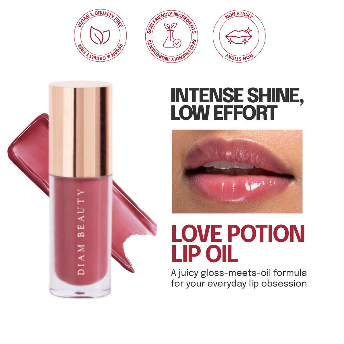 Love Potion Lip Oil Gloss - Rose | 5 ml